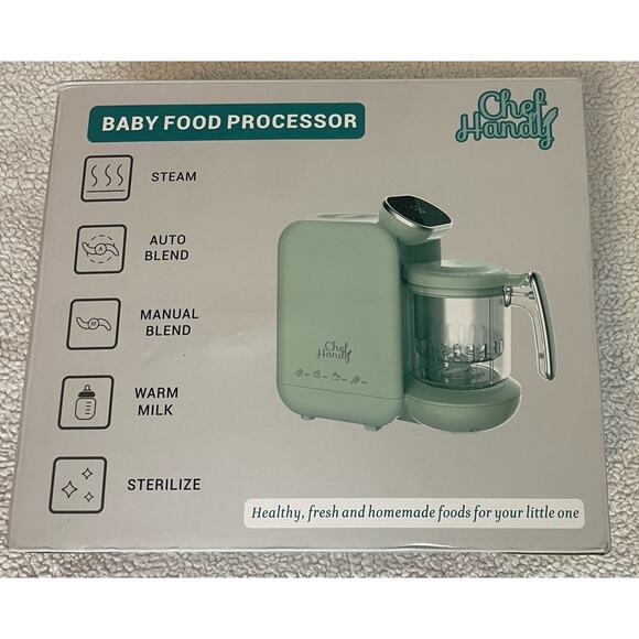 Baby Food Processor Chef Handy 5 in 1 Green NIB Baby Shower Gift - Picture 1 of 5